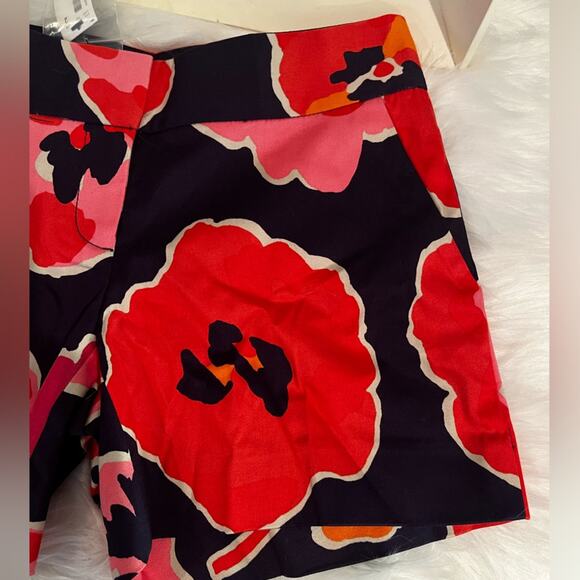 NEW The Limited Drew Fit Low Rise Watercolor Poppy Print Cotton Shorts Sz 2 NWT - Picture 8 of 15